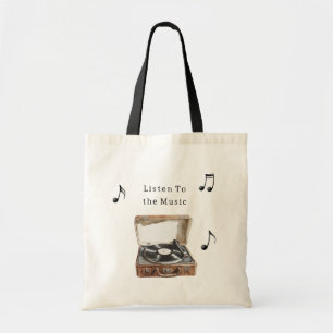 Plattenspieler Musiknoten Tragetasche
