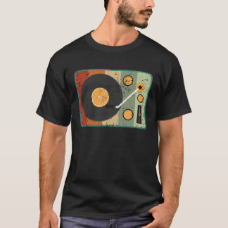 Plattenspieler Retro-Musik Schallplattensammler T-Shirt