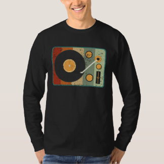 Plattenspieler Retro-Musik Schallplattensammler T-Shirt