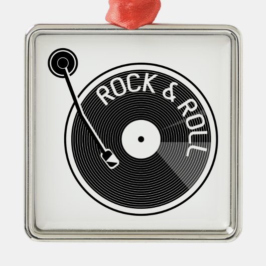 Plattenspieler-Rock und Vinyl-Vinyl-Schallplatte Ornament Aus Metall (Vorne)