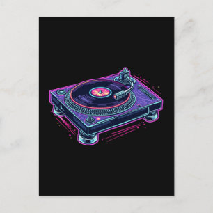 Plattenspieler Vintage Audio LP Vinyl Schallplatte Postkarte