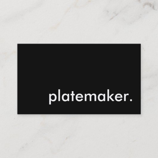 Plattenteller. Visitenkarte (Vorderseite)
