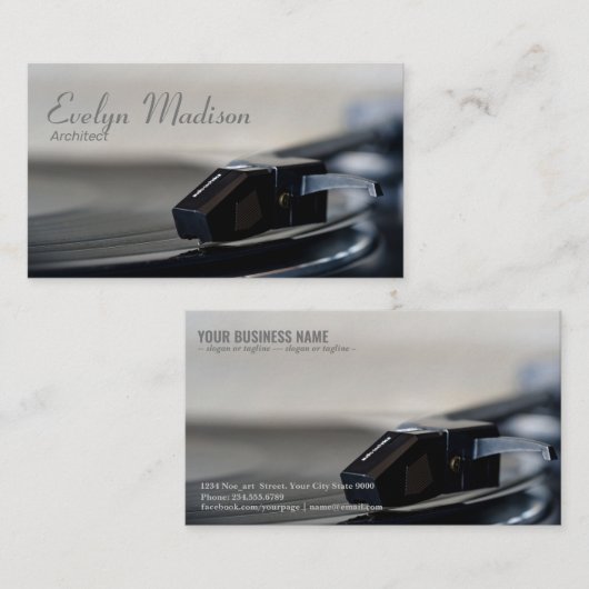 PlattenVinyl-Turntable Visitenkarte (Vorne/Hinten)