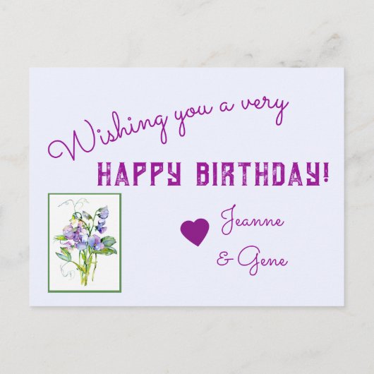 Platterbsen auf jeder Karte (Rückseite)