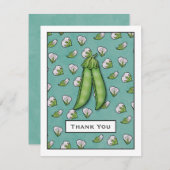Platterbsen Babydusche Flat Danke Karte (Vorne/Hinten)