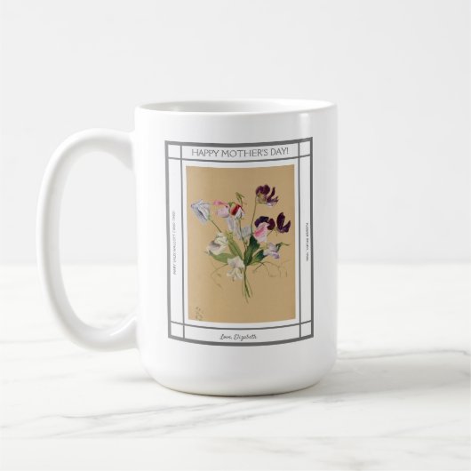 Platterbsen Blume Vintag Muttertag Kaffeetasse (Links)