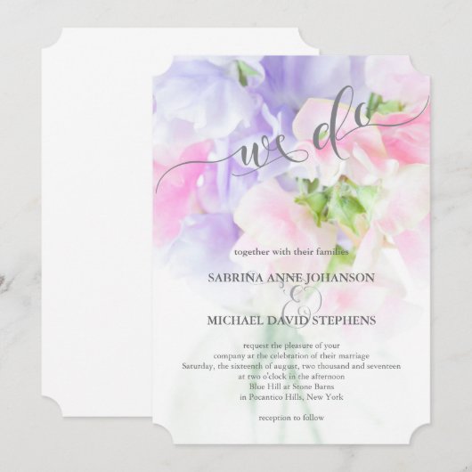 Platterbsen DER FLÜGEL-CHIC-WEDD Einladung (Vorne/Hinten)