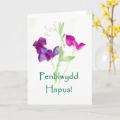 Platterbsen-Geburtstags-Karte - Waliser-Gruß Karte (Gelbe Blume)