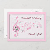 Platterbsen & Musikhochzeit Dankeschön-Karte Postkarte (Vorne/Hinten)