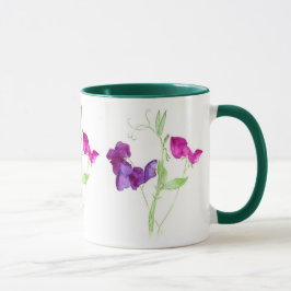 Platterbsen, tiefrosa, lila Wasserfarbe Tasse