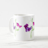 Platterbsen, tiefrosa, lila Wasserfarbe Tasse (Vorderseite Links)