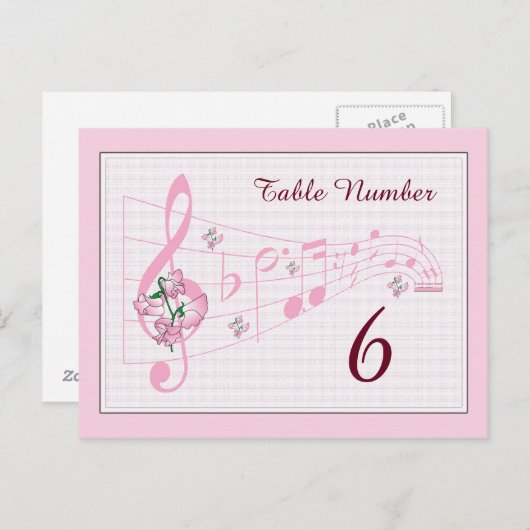 Platterbsen- und Tischnummer-Karte Postkarte (Vorne/Hinten)