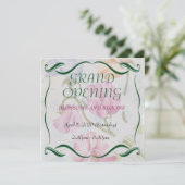 PLATTERBSEN WATERCOLOR BLUME GRAND ÖFFNUNG INVITE EINLADUNG (Stehend Vorderseite)