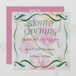 PLATTERBSEN WATERCOLOR BLUME GRAND ÖFFNUNG INVITE EINLADUNG