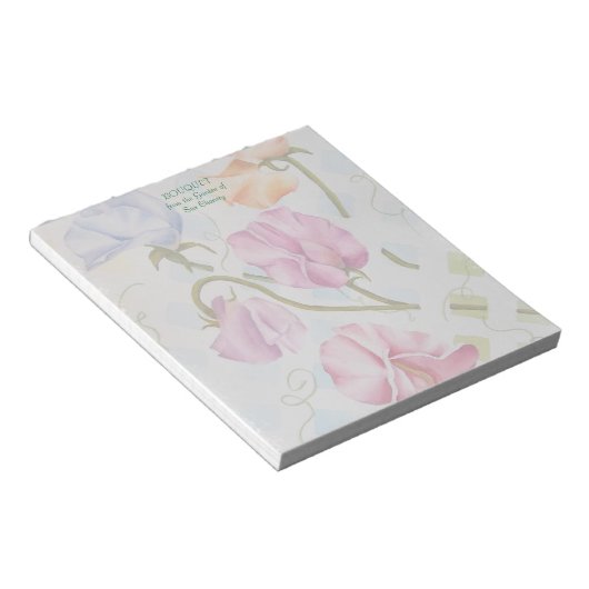 PLATTERBSEN WATERCOLOR BLUME NOTIEREN PAD NOTIZBLOCK (angewinkelt)