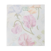 PLATTERBSEN WATERCOLOR BLUME NOTIEREN PAD NOTIZBLOCK (Vorderseite)
