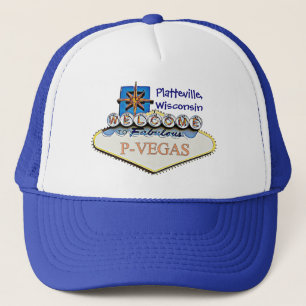 Platteville, Wisconsin P-Vegas Wasserbaseballkappe Truckerkappe