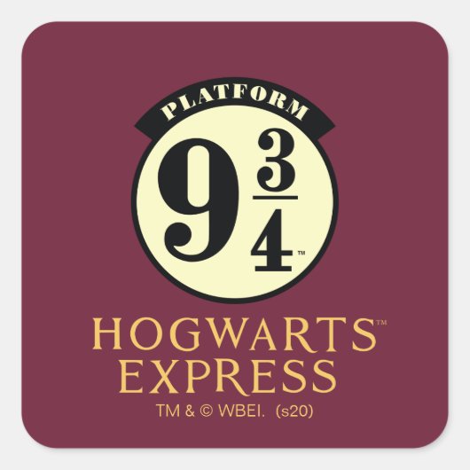 Plattform 9 3/4 HOGWARTS™ EXPRESS-Symbol Quadratischer Aufkleber (Vorderseite)