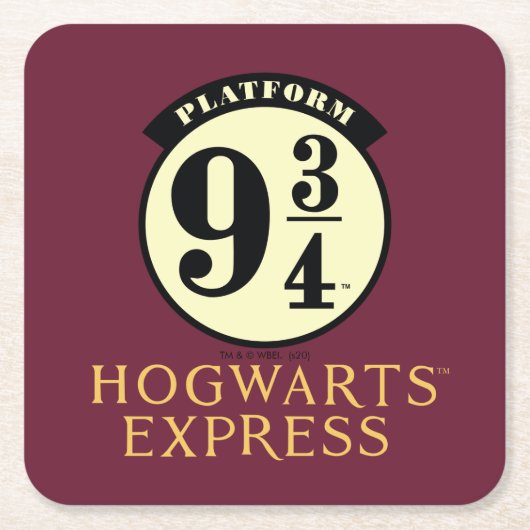 Plattform 9 3/4 HOGWARTS™ EXPRESS-Symbol Rechteckiger Pappuntersetzer (Vorderseite)