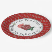 Plattform das Hallen-Weihnachtslied-Rot Pappteller (Schrägansicht)