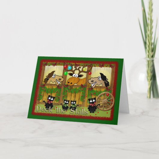 Plattform die Ställe Feiertagskarte (Vorderseite)