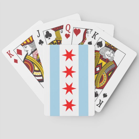 Plattform-Spielkarten mit Flagge von Chicago, Spielkarten (Rückseite)