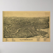 Plattsburgh NY, 1899: Old Print Poster (Vorne)