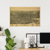 Plattsburgh NY, 1899: Old Print Poster (Heimbüro)