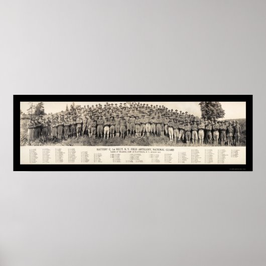 Plattsburgh NY Artillery Foto 1916 Poster (Vorne)