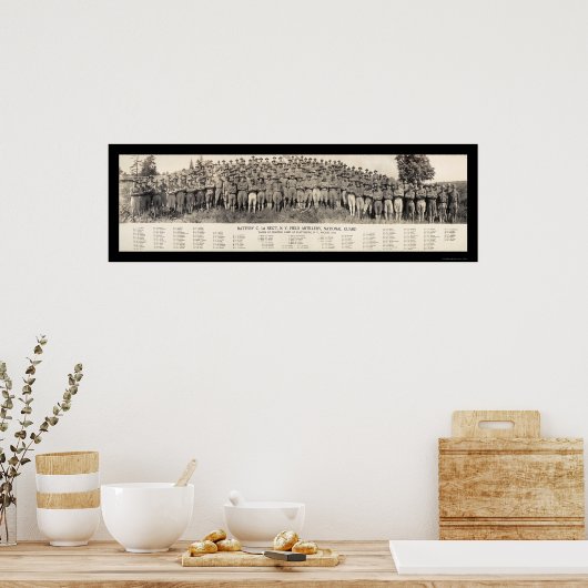 Plattsburgh NY Artillery Foto 1916 Poster (Küche)