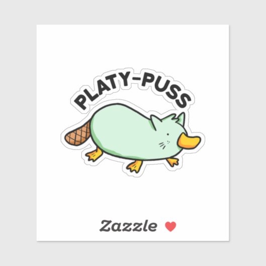 Platy-puss Funny Animal Pub Vinyl Sticker (Blatt)
