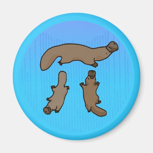 "Platypi" Drei Platypus griechisches Pi Magnet (Vorne)