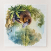Platypus at the River REF75 - Watercolor Puzzle (Horizontal)