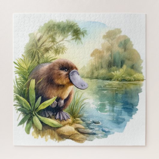 Platypus at the River REF75 - Watercolor Puzzle (Vertikal)