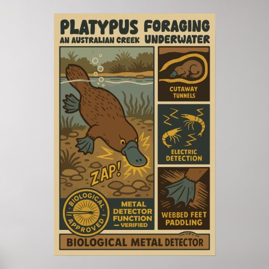 Platypus Biological Metal Detector Art Poster (Vorne)