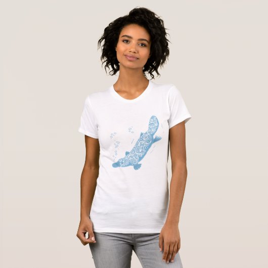 Platypus blauer Frauenschuh T-Shirt (Vorne ganz)