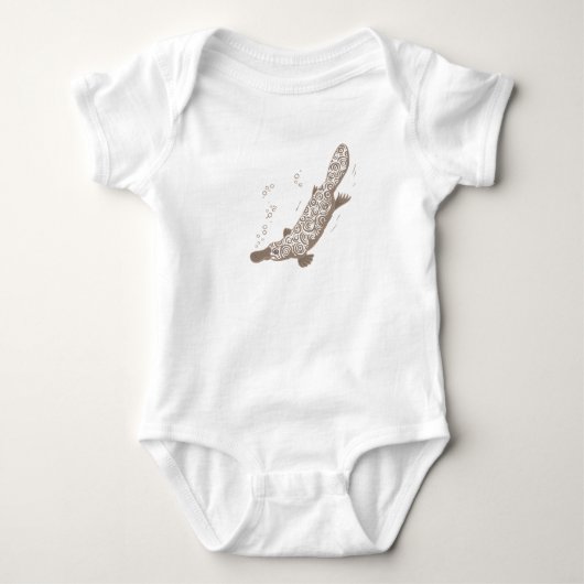 Platypus brauner Baby-Strampler/-T - Shirt (Vorderseite)