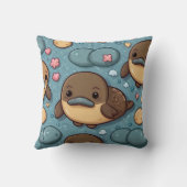 Platypus Brown Print Kissen (Rückseite)