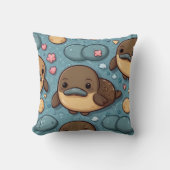 Platypus Brown Print Kissen (Vorderseite)