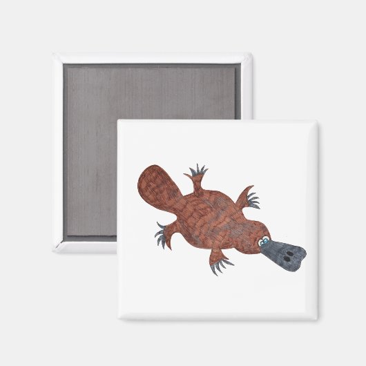 PLATYPUS CARTOON ART MAGNET (Vorderseite/Rückseite)