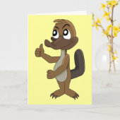 Platypus-Cartoon-Grußkarte Karte (Gelbe Blume)