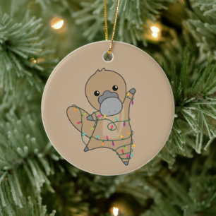 Platypus Christmas Tabes Sweet Animals Adult Cloth Keramik Ornament