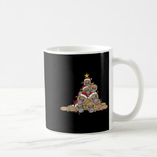 Platypus Christmas Tree Funny Christmas Animals Kaffeetasse (Rechts)