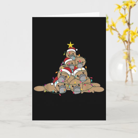 Platypus Christmas Tree Funny Christmas Animals  Karte (Gelbe Blume)