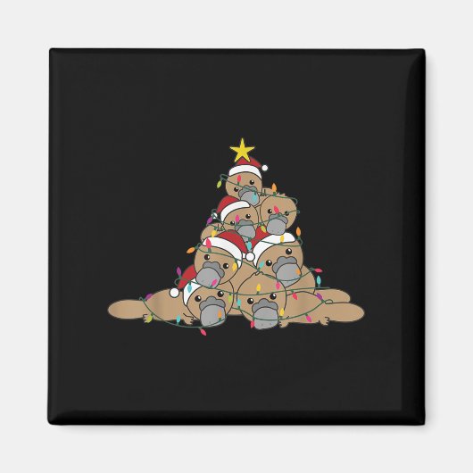 Platypus Christmas Tree Funny Christmas Animals  Magnet (Vorne)