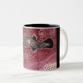 Platypus Dreaming Red von Mundara Koorang Zweifarbige Tasse (VorderseiteRechts)