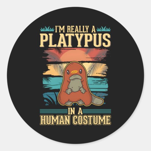 Platypus Halloween Runder Aufkleber (Vorderseite)