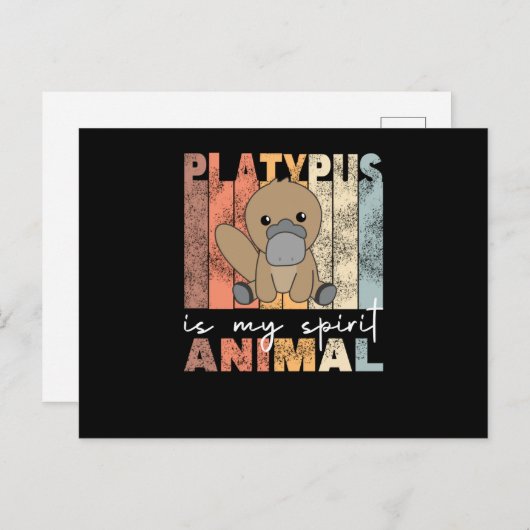 Platypus ist mein Geist Tier - süße Platypus Postkarte (Vorne/Hinten)