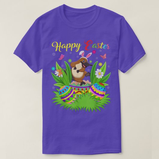 Platypus Lover Floral Ostereier Funny Platypus Eu T-Shirt (Design vorne)