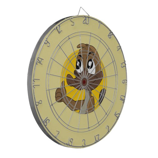 Platypus mit Daumen auf Cartoon Dartscheibe (Vorderseite Links)